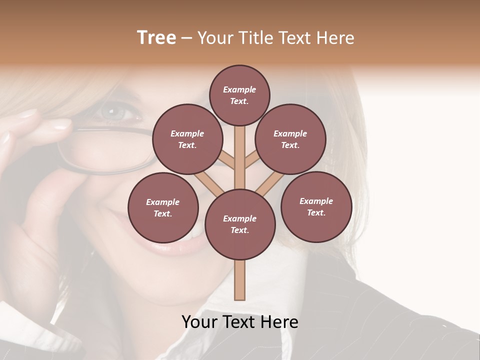 Beauty Caucasian Eyeglass PowerPoint Template