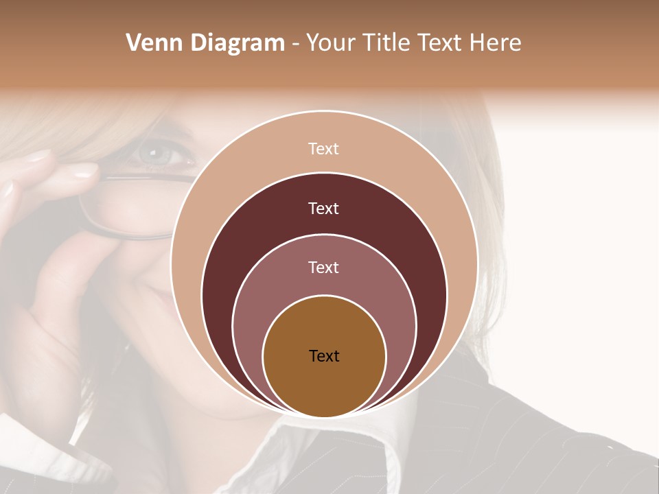 Beauty Caucasian Eyeglass PowerPoint Template