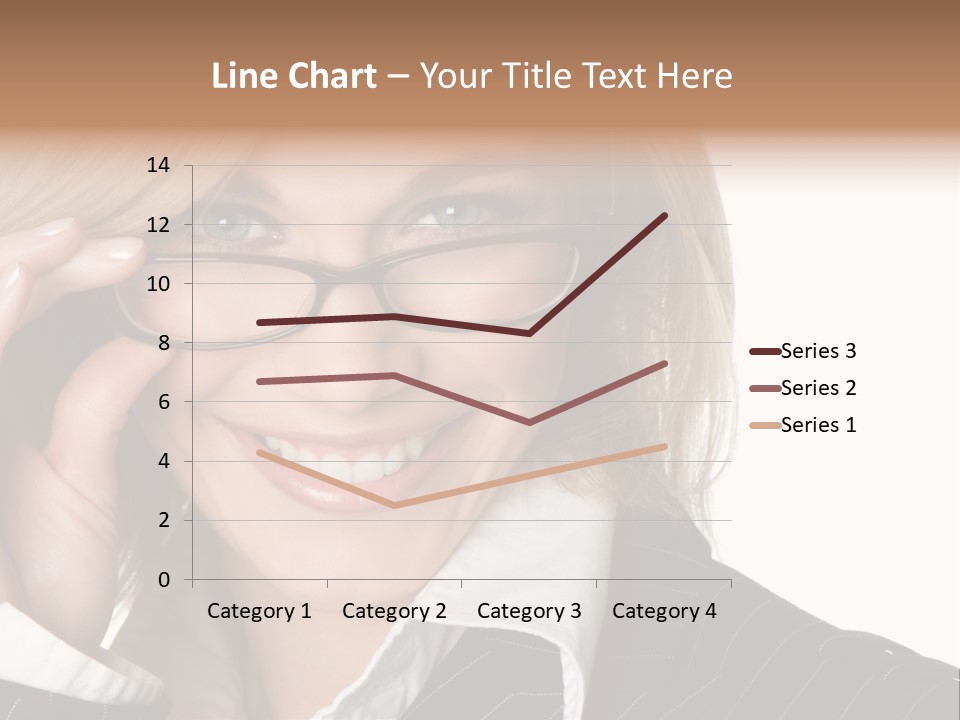 Beauty Caucasian Eyeglass PowerPoint Template