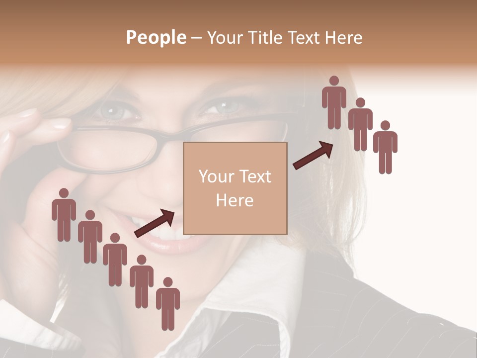 Beauty Caucasian Eyeglass PowerPoint Template