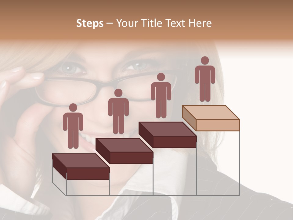 Beauty Caucasian Eyeglass PowerPoint Template