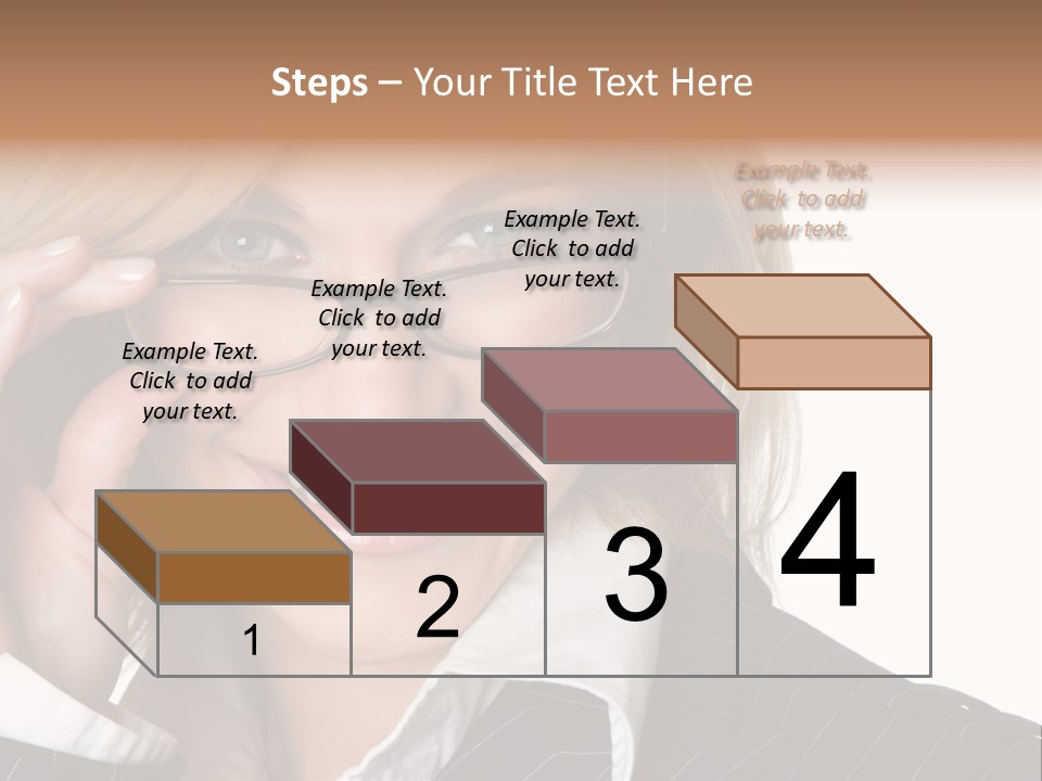 Beauty Caucasian Eyeglass PowerPoint Template