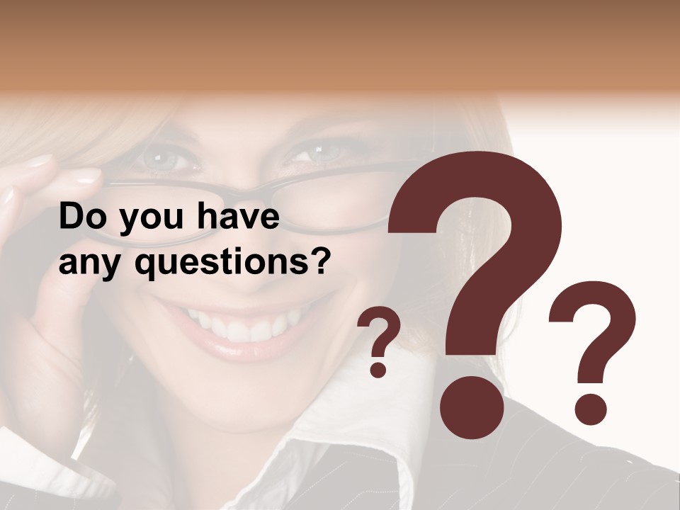 Beauty Caucasian Eyeglass PowerPoint Template