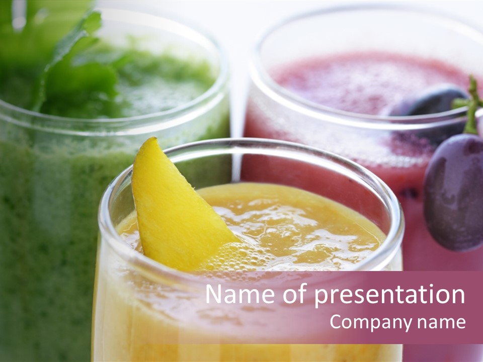 Beverage Pink Freshness PowerPoint Template