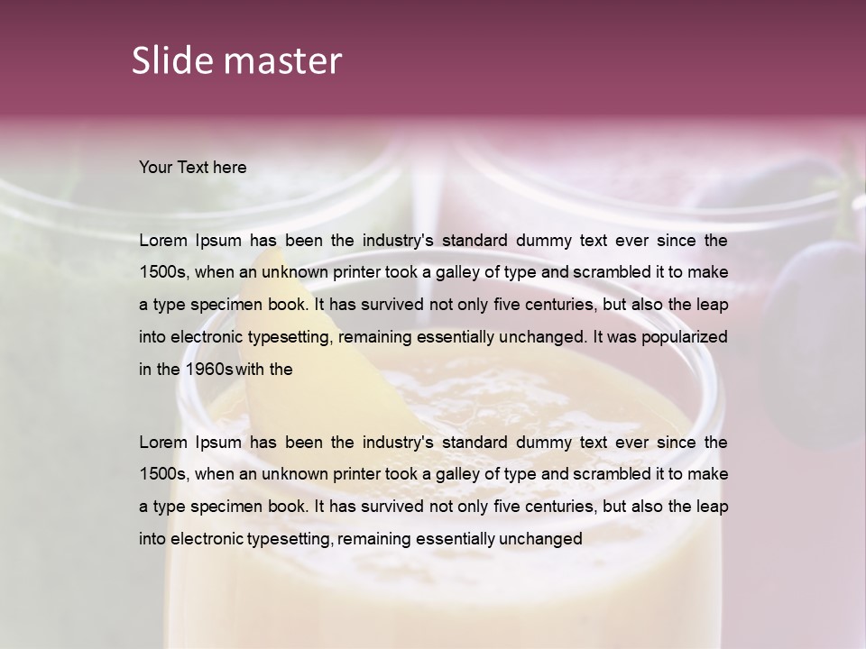 Beverage Pink Freshness PowerPoint Template