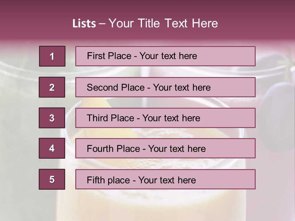 Beverage Pink Freshness PowerPoint Template