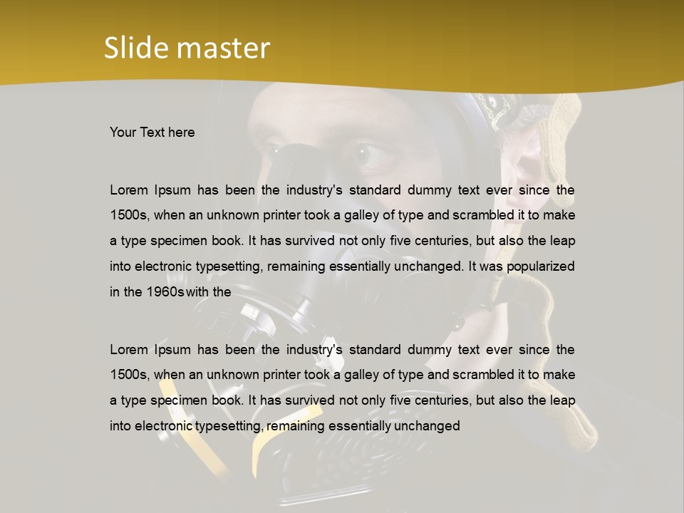 Man Protective Respirator PowerPoint Template