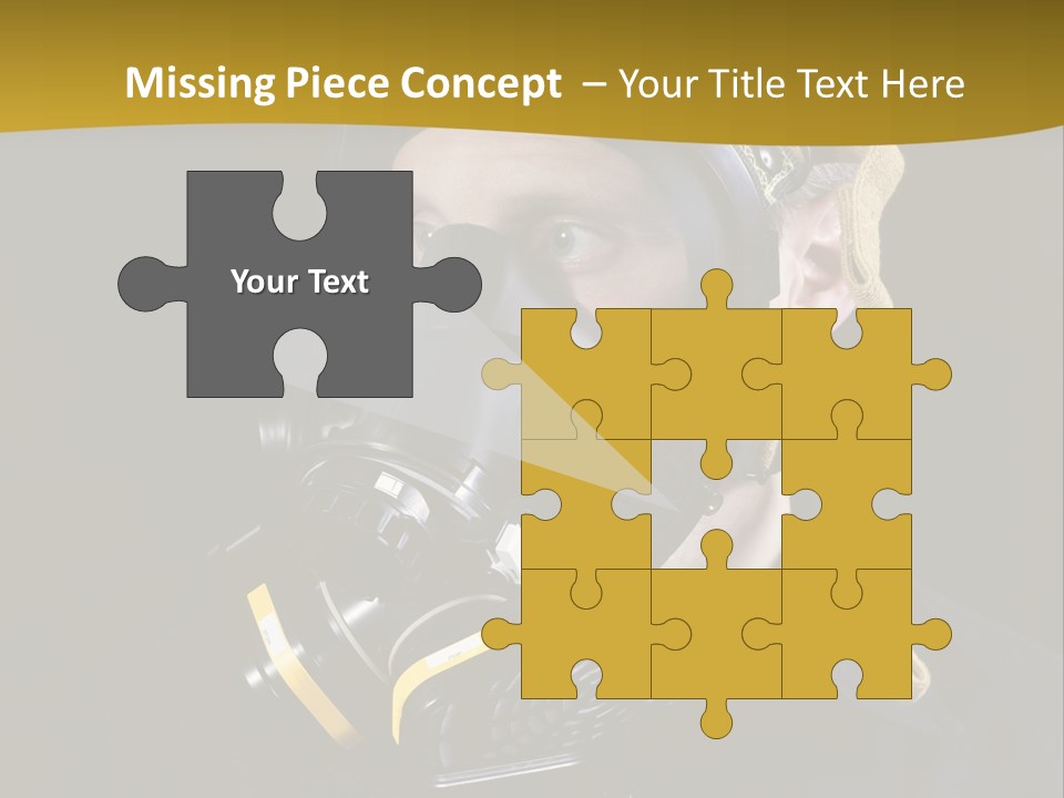 Man Protective Respirator PowerPoint Template