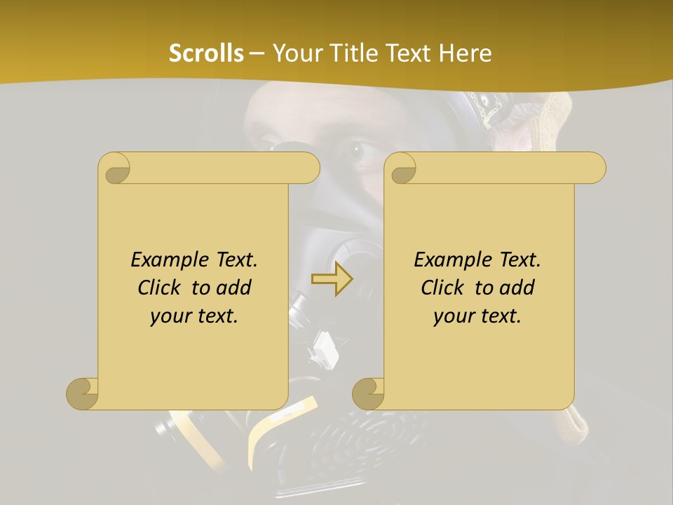 Man Protective Respirator PowerPoint Template