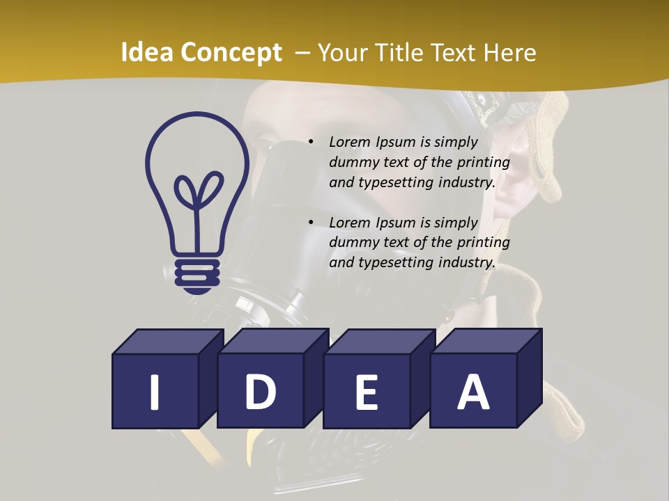 Man Protective Respirator PowerPoint Template