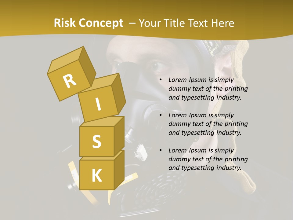 Man Protective Respirator PowerPoint Template