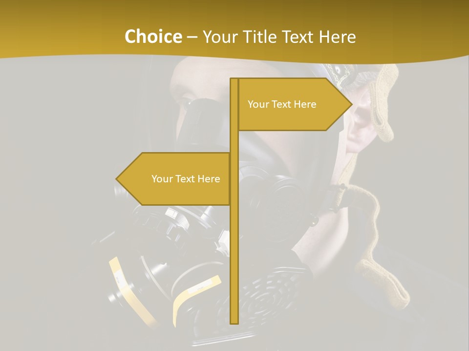 Man Protective Respirator PowerPoint Template