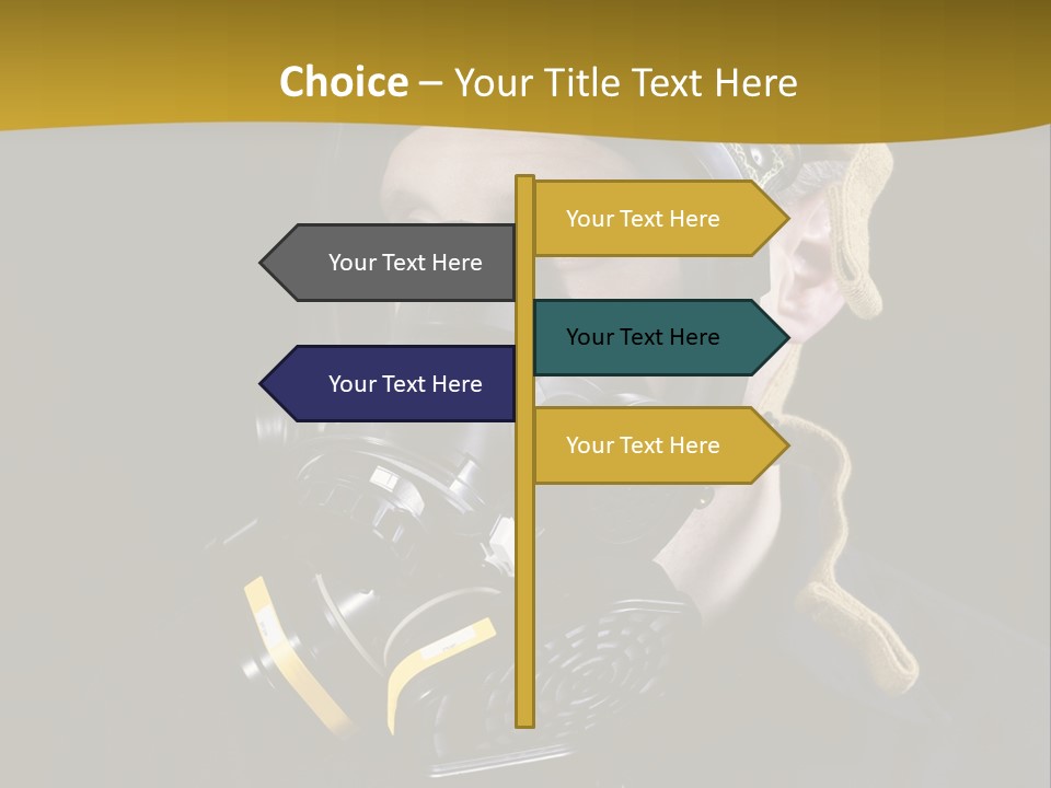 Man Protective Respirator PowerPoint Template