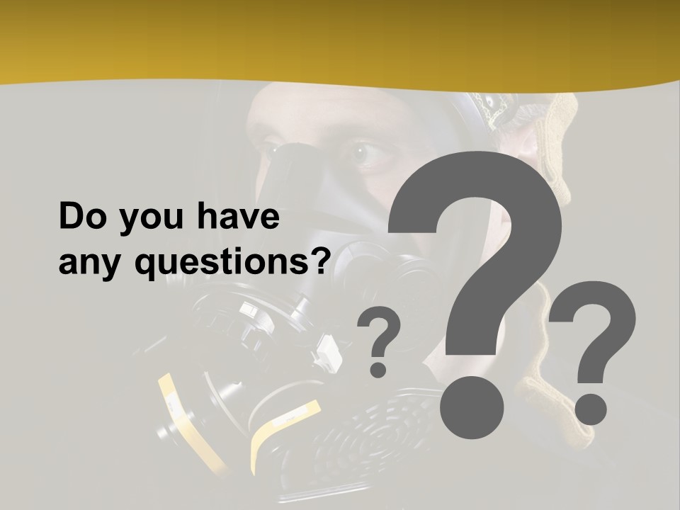 Man Protective Respirator PowerPoint Template