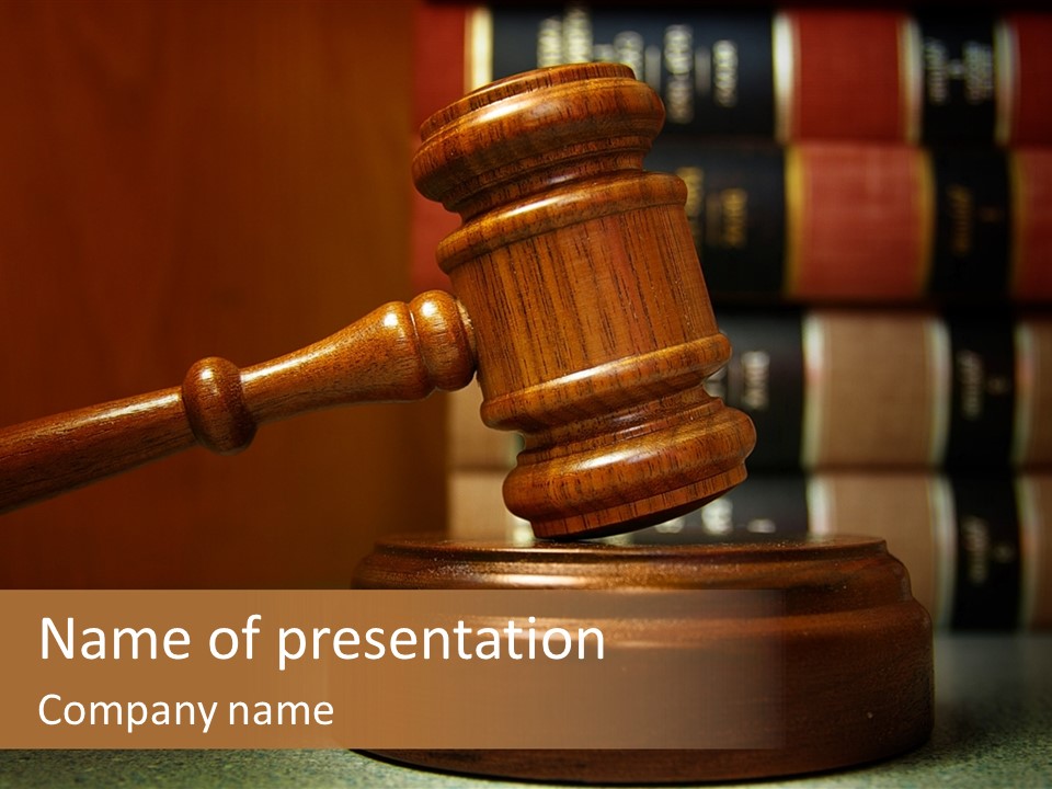 Legal Attorney Hammer PowerPoint Template