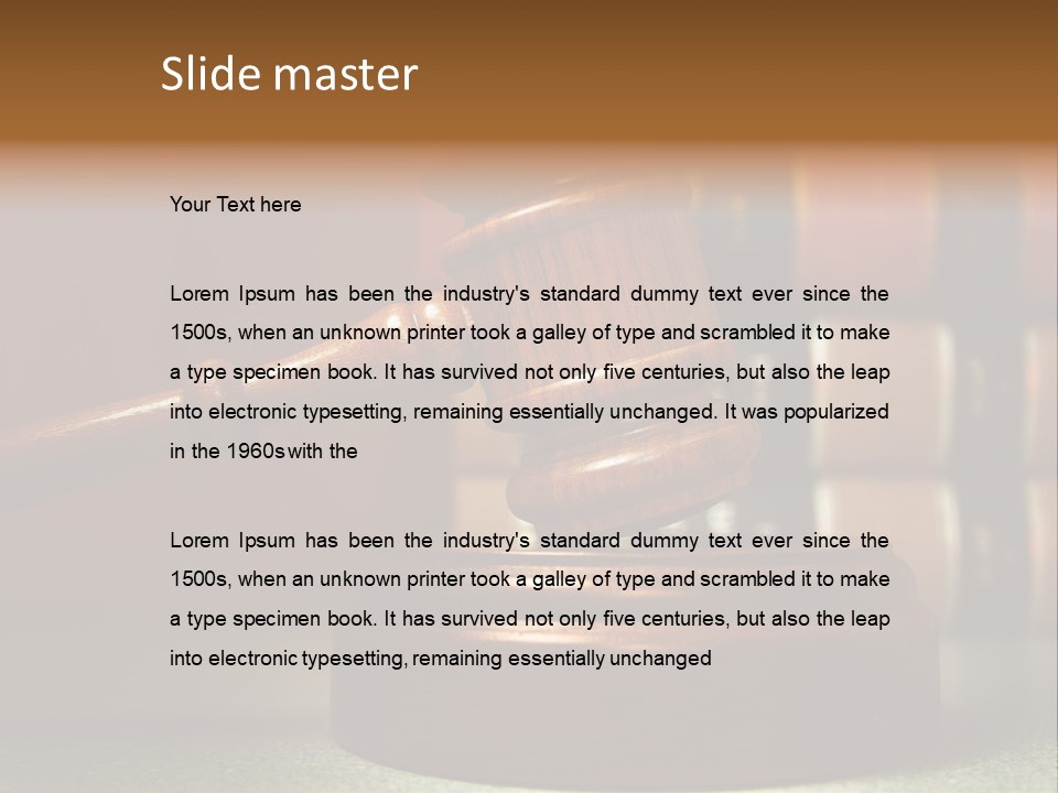 Legal Attorney Hammer PowerPoint Template