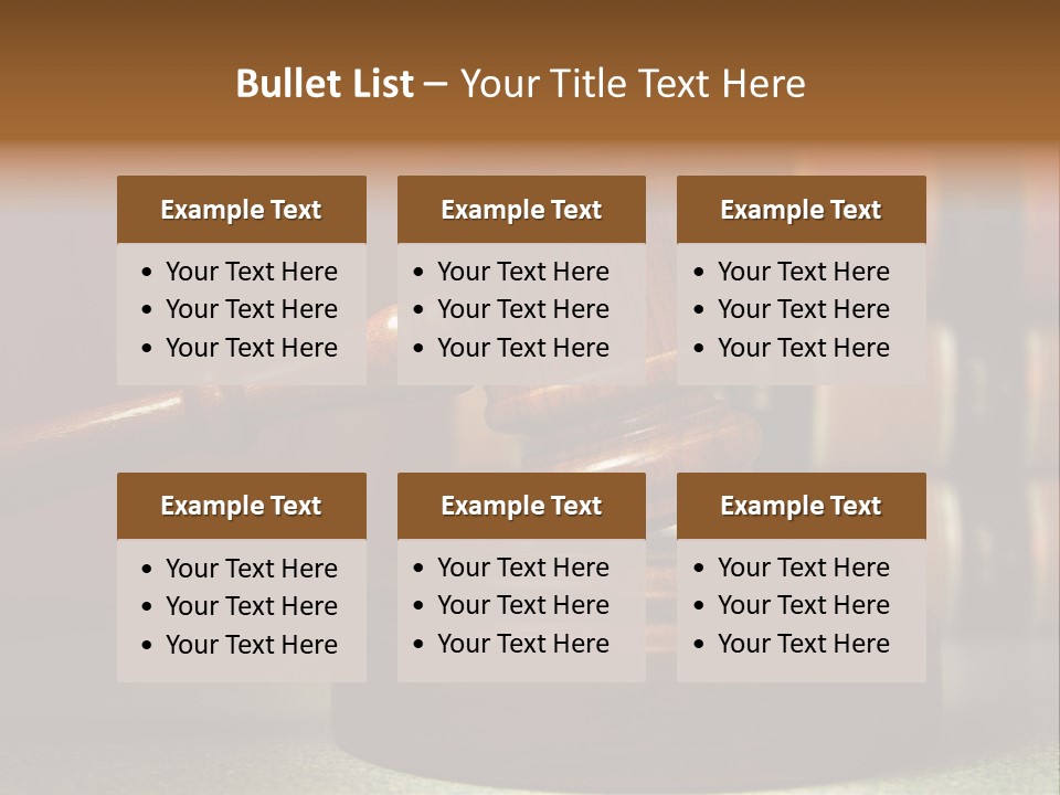 Legal Attorney Hammer PowerPoint Template