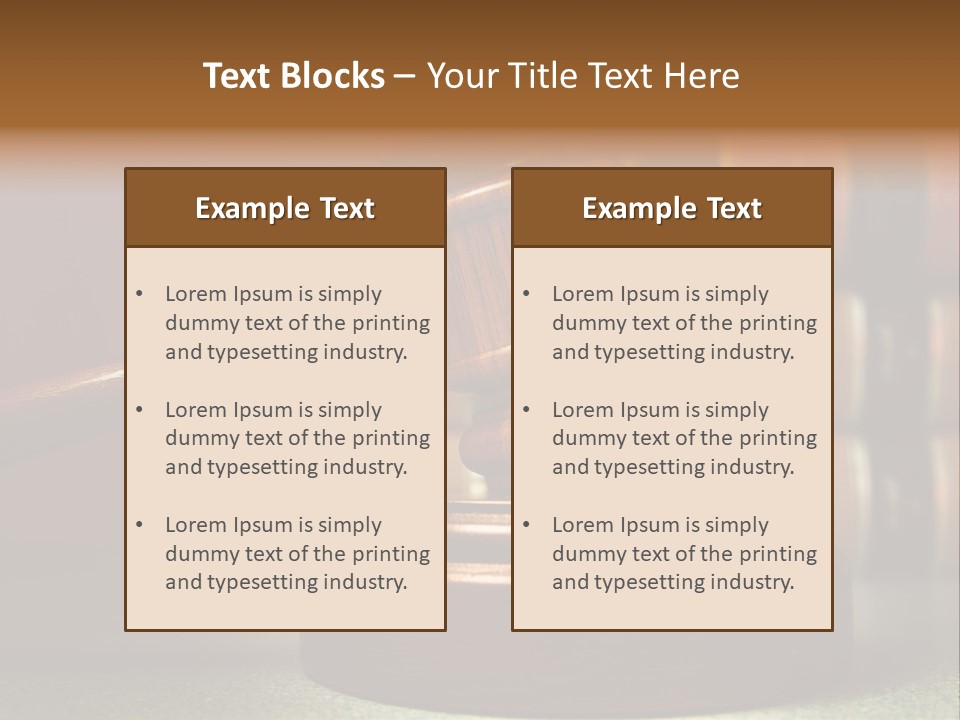 Legal Attorney Hammer PowerPoint Template