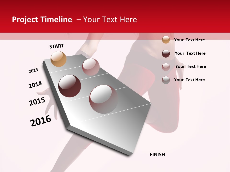 Female Jump One PowerPoint Template