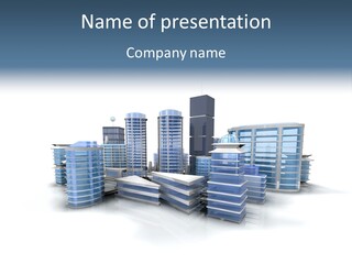 Center Work Skyscraper PowerPoint Template