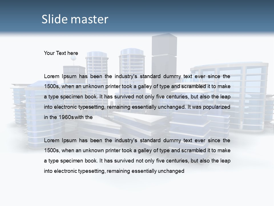 Center Work Skyscraper PowerPoint Template