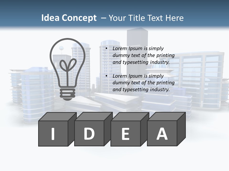 Center Work Skyscraper PowerPoint Template