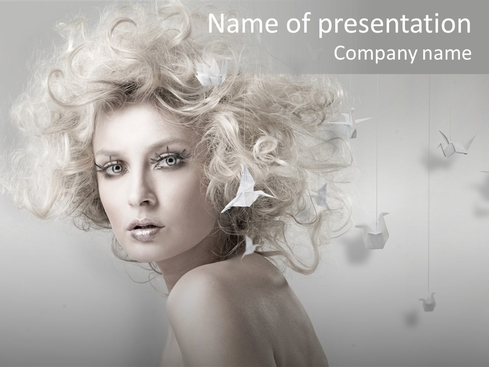 Caucasian Close Up Blond PowerPoint Template