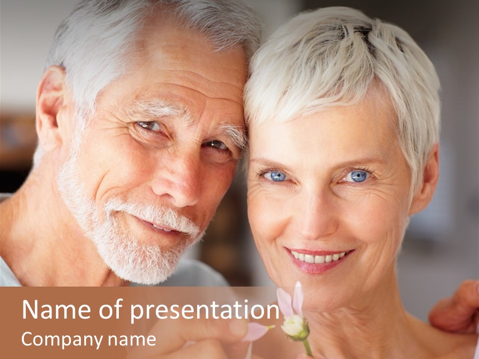 Male Pulling Elderly PowerPoint Template