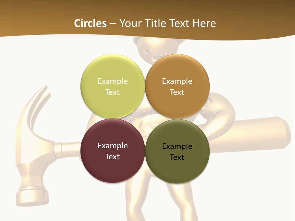Contractor Isolated Hammer PowerPoint Template