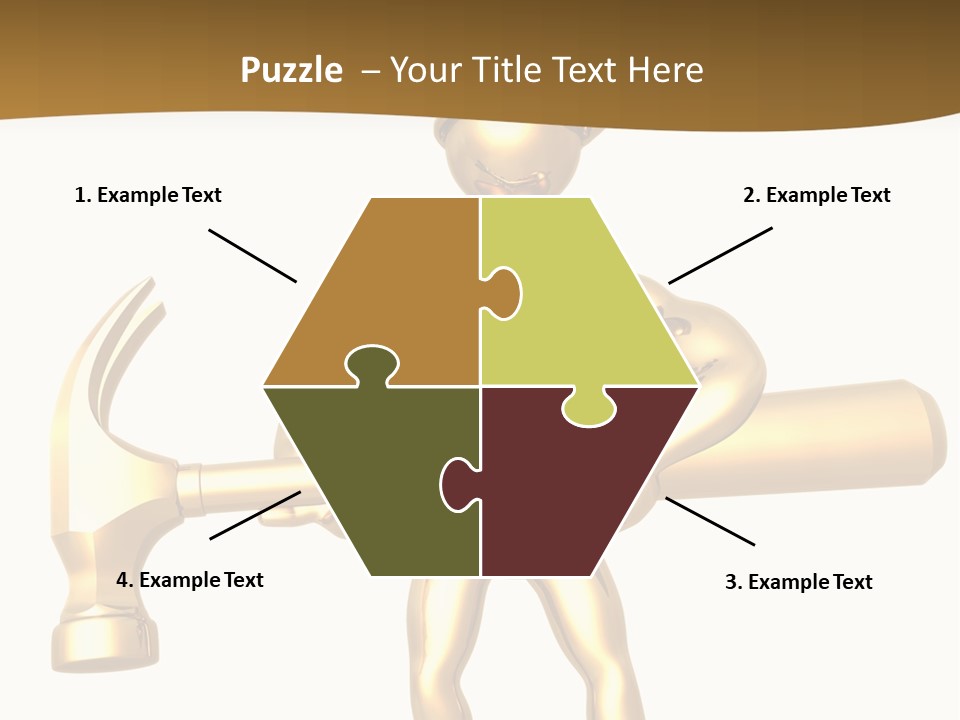 Contractor Isolated Hammer PowerPoint Template