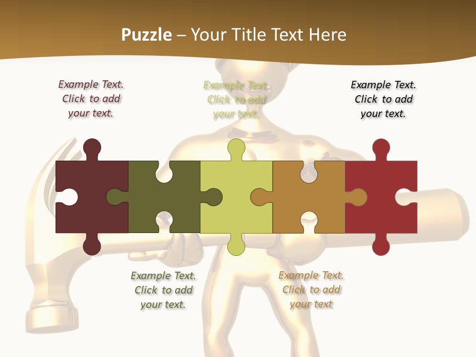 Contractor Isolated Hammer PowerPoint Template