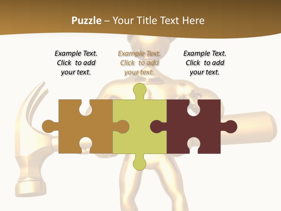 Contractor Isolated Hammer PowerPoint Template