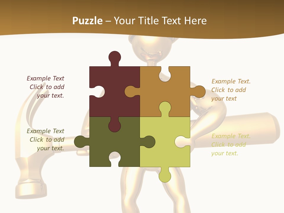 Contractor Isolated Hammer PowerPoint Template