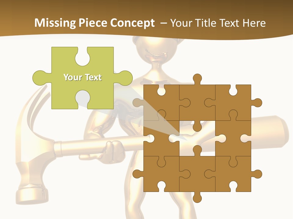 Contractor Isolated Hammer PowerPoint Template