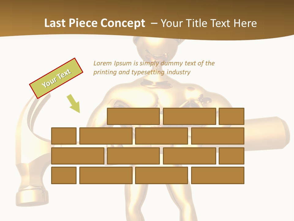 Contractor Isolated Hammer PowerPoint Template