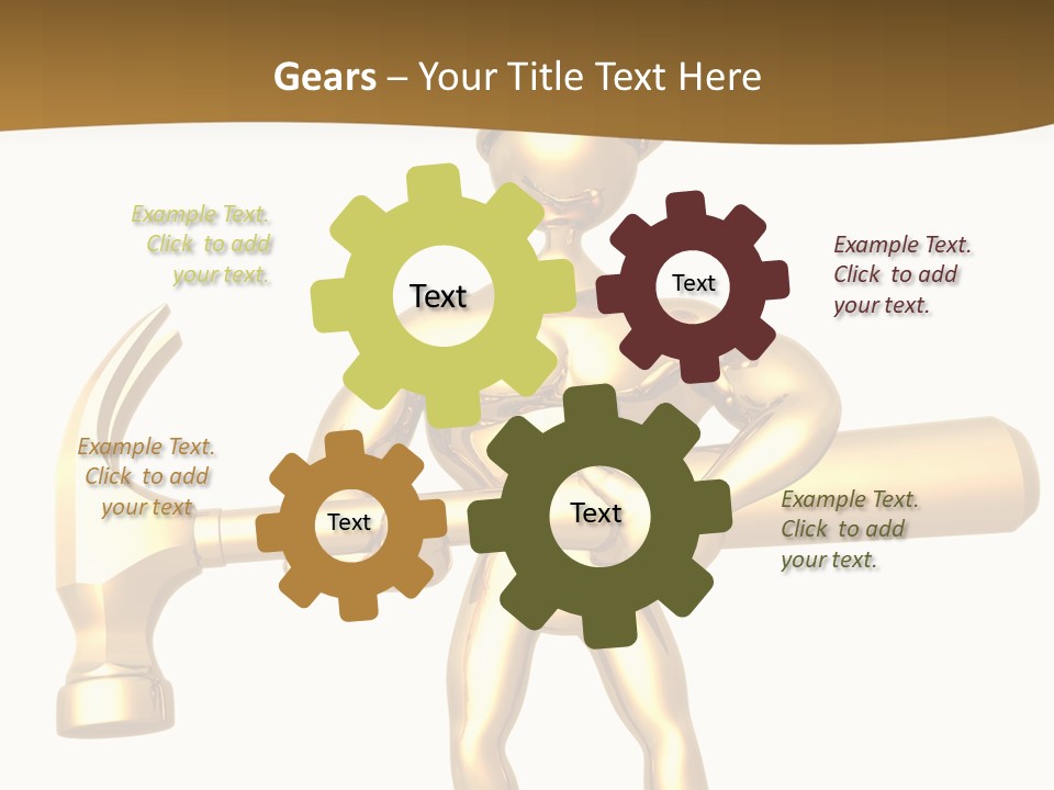 Contractor Isolated Hammer PowerPoint Template