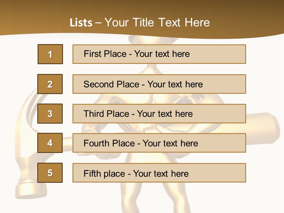 Contractor Isolated Hammer PowerPoint Template