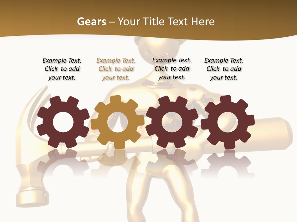 Contractor Isolated Hammer PowerPoint Template