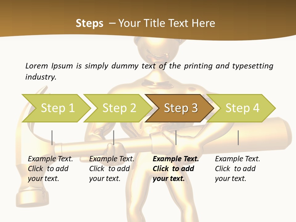 Contractor Isolated Hammer PowerPoint Template