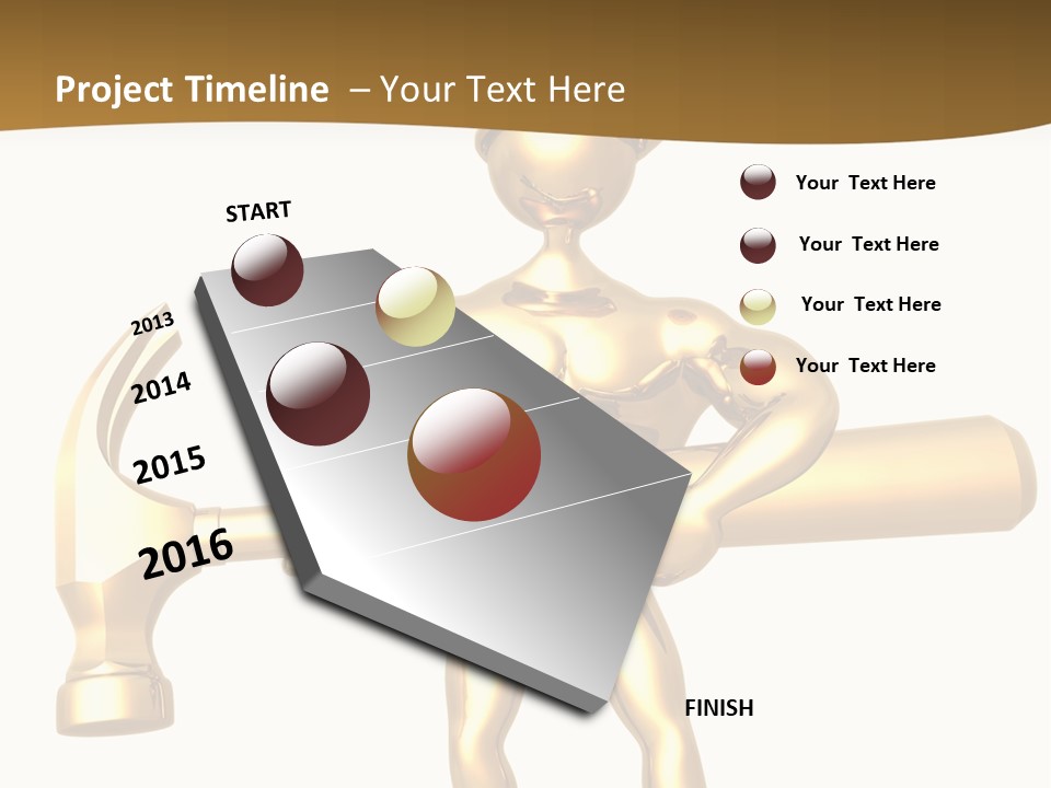 Contractor Isolated Hammer PowerPoint Template