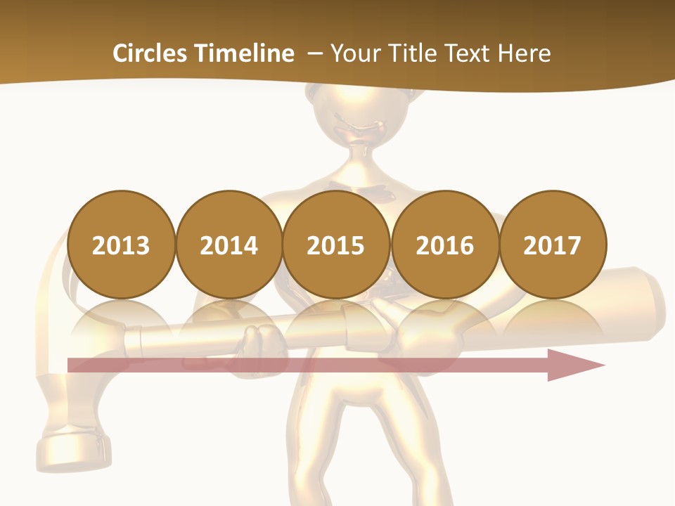 Contractor Isolated Hammer PowerPoint Template