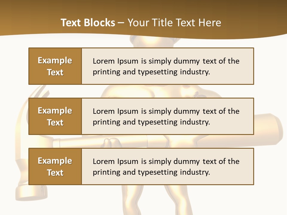 Contractor Isolated Hammer PowerPoint Template