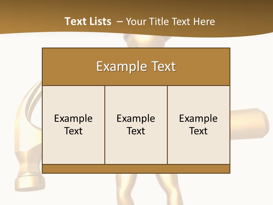 Contractor Isolated Hammer PowerPoint Template