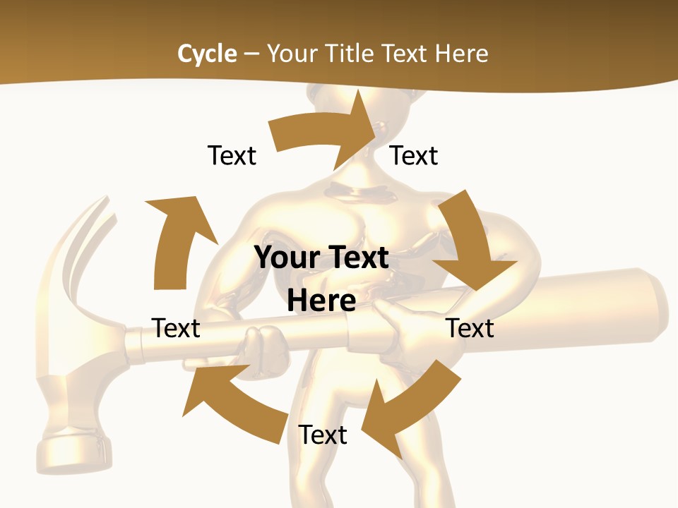 Contractor Isolated Hammer PowerPoint Template