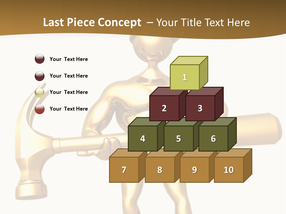 Contractor Isolated Hammer PowerPoint Template