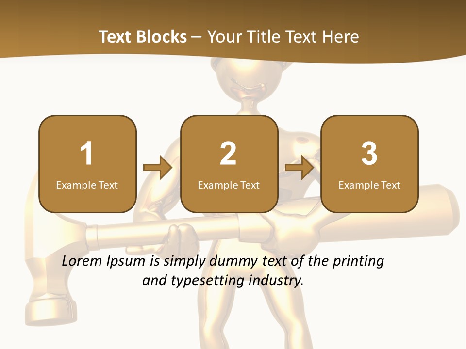 Contractor Isolated Hammer PowerPoint Template