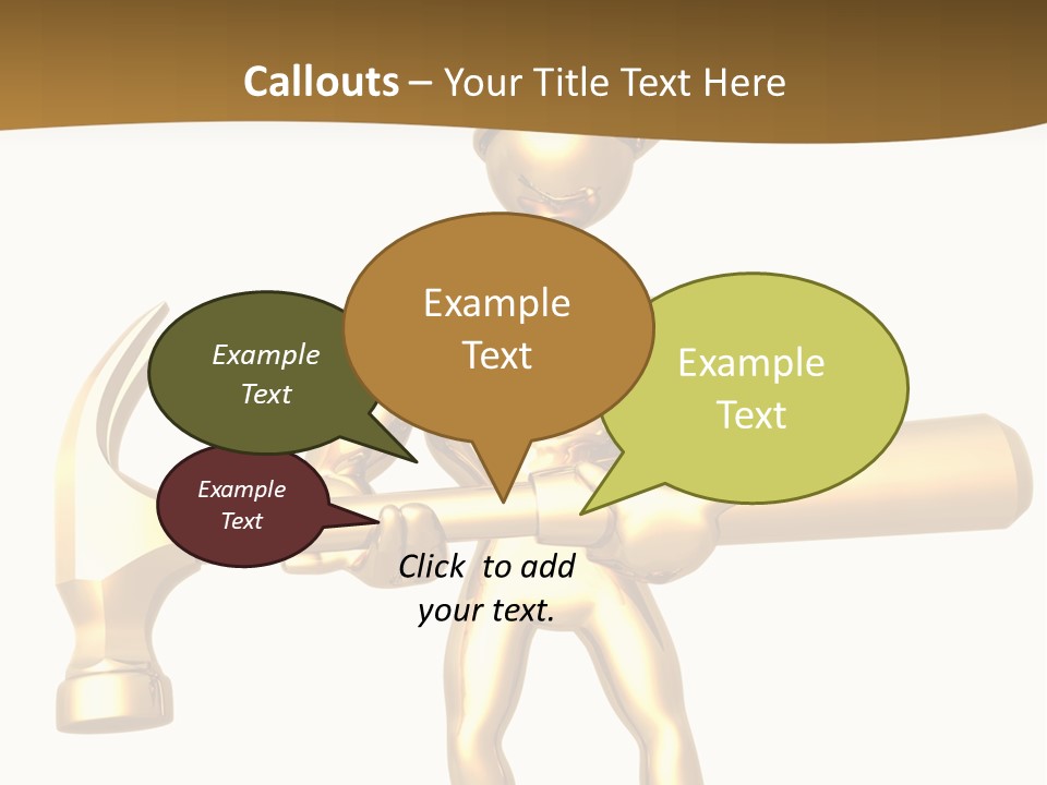 Contractor Isolated Hammer PowerPoint Template