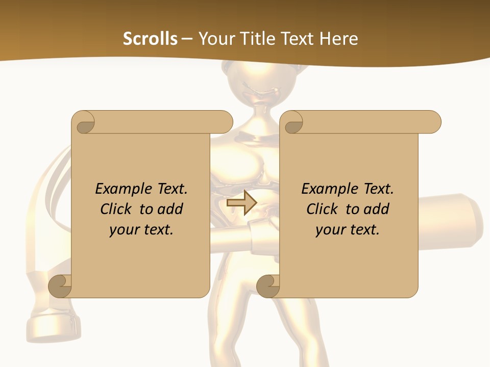 Contractor Isolated Hammer PowerPoint Template