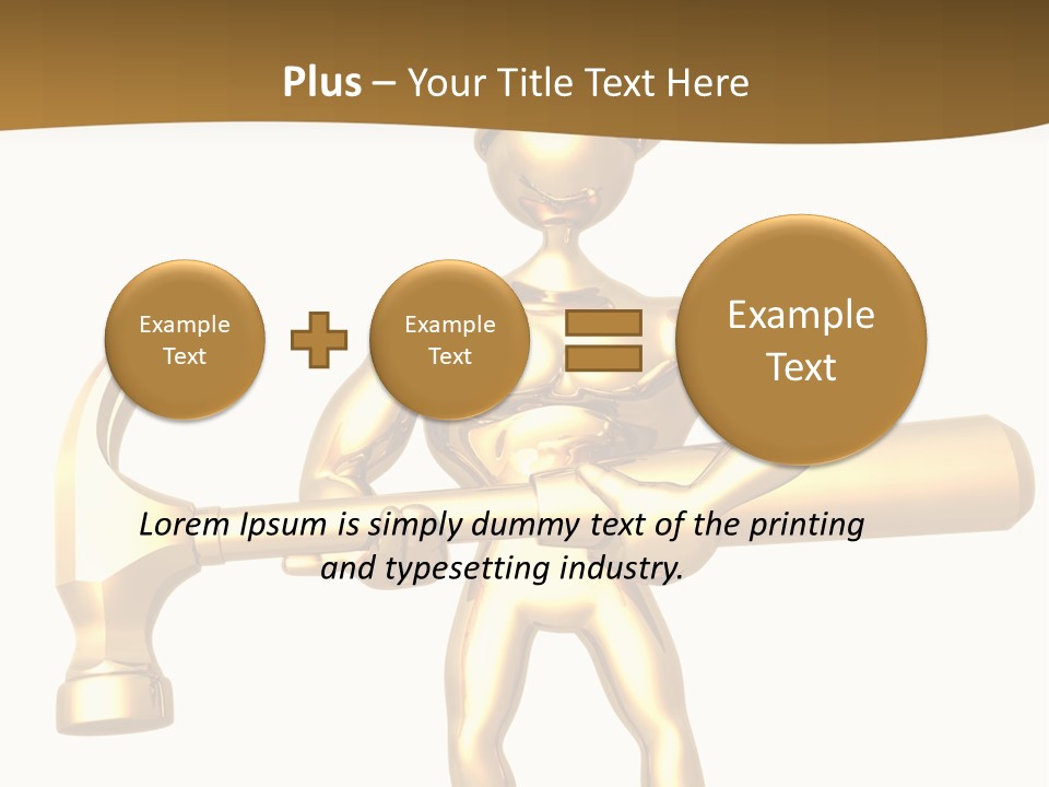 Contractor Isolated Hammer PowerPoint Template