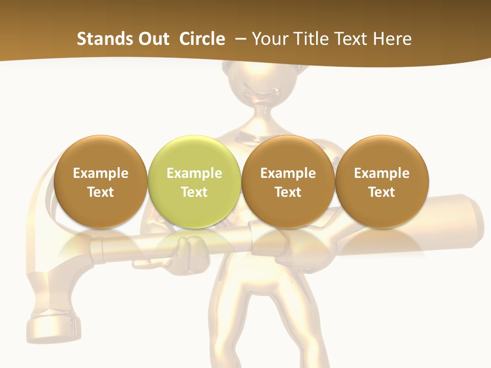 Contractor Isolated Hammer PowerPoint Template